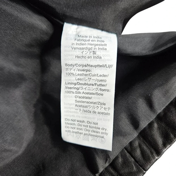 Madewell Washed Leather Jacket‎ Black Moto Biker Size XS - Picture 13 of 16